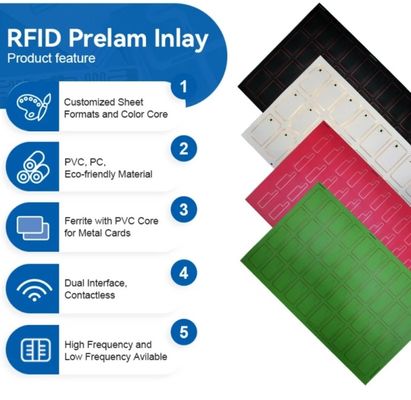 आईसी Fudad F08 चिप पीवीसी आरएफआईडी स्मार्ट कार्ड इनले / आरएफआईडी कार्ड उत्पादन के लिए प्रीलैम शीट