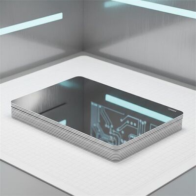 0.4-1.0 मिमी मोटाई स्टेनलेस स्टील 430BA स्टेनलेस स्टील प्लेट स्मार्ट कार्ड उत्पादन के लिए चमकदार खत्म दोनों पक्षों के साथ